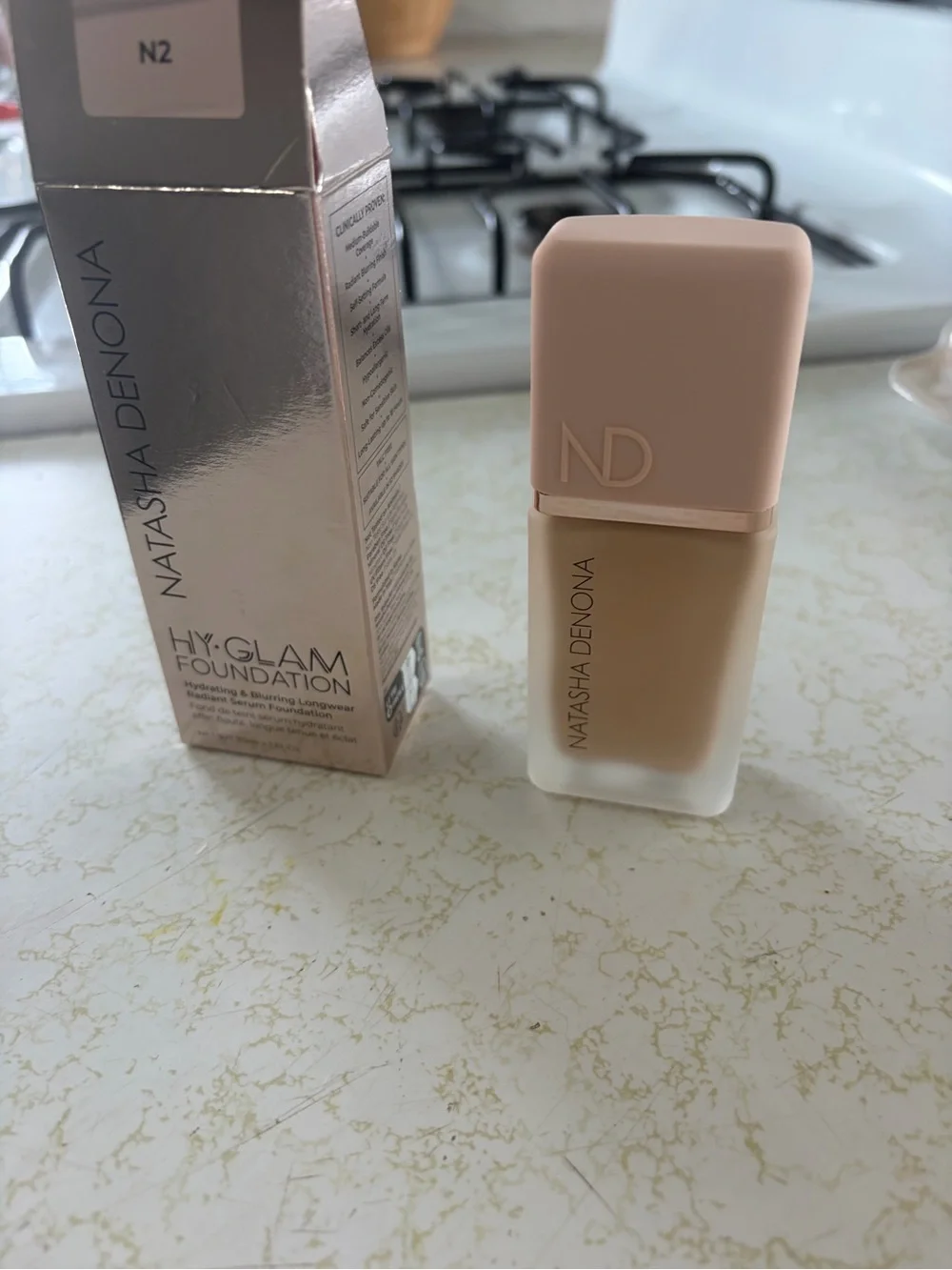 Natasha Denona Hy-Glow Foundation N2 Light Beige with Pink Cap